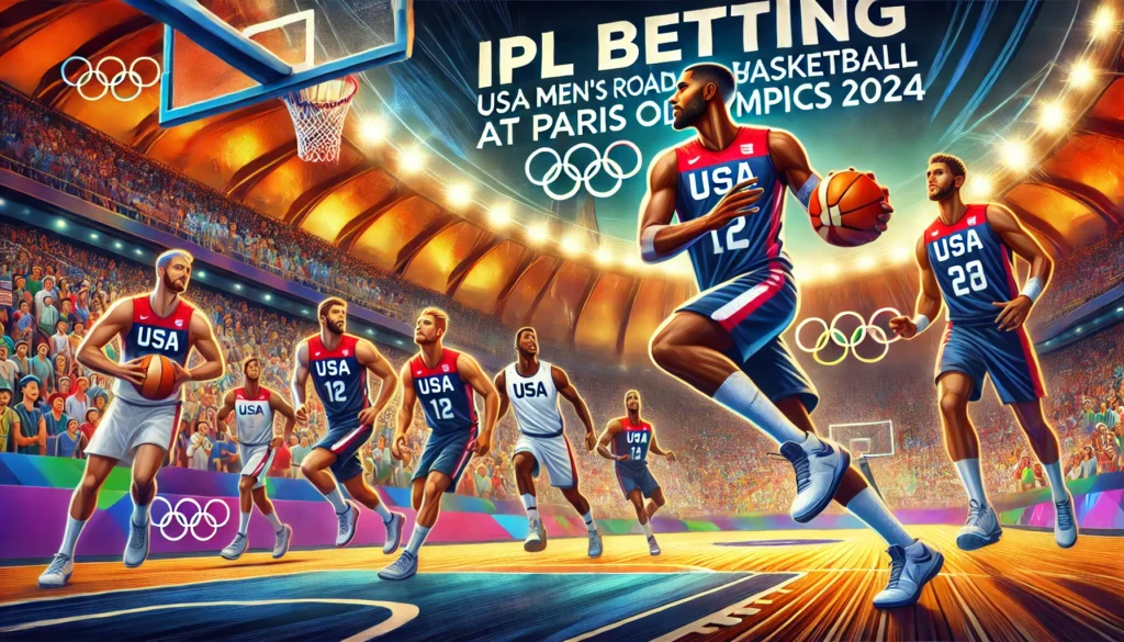 USA Men's Basketball team in action at the Paris Olympics 2024