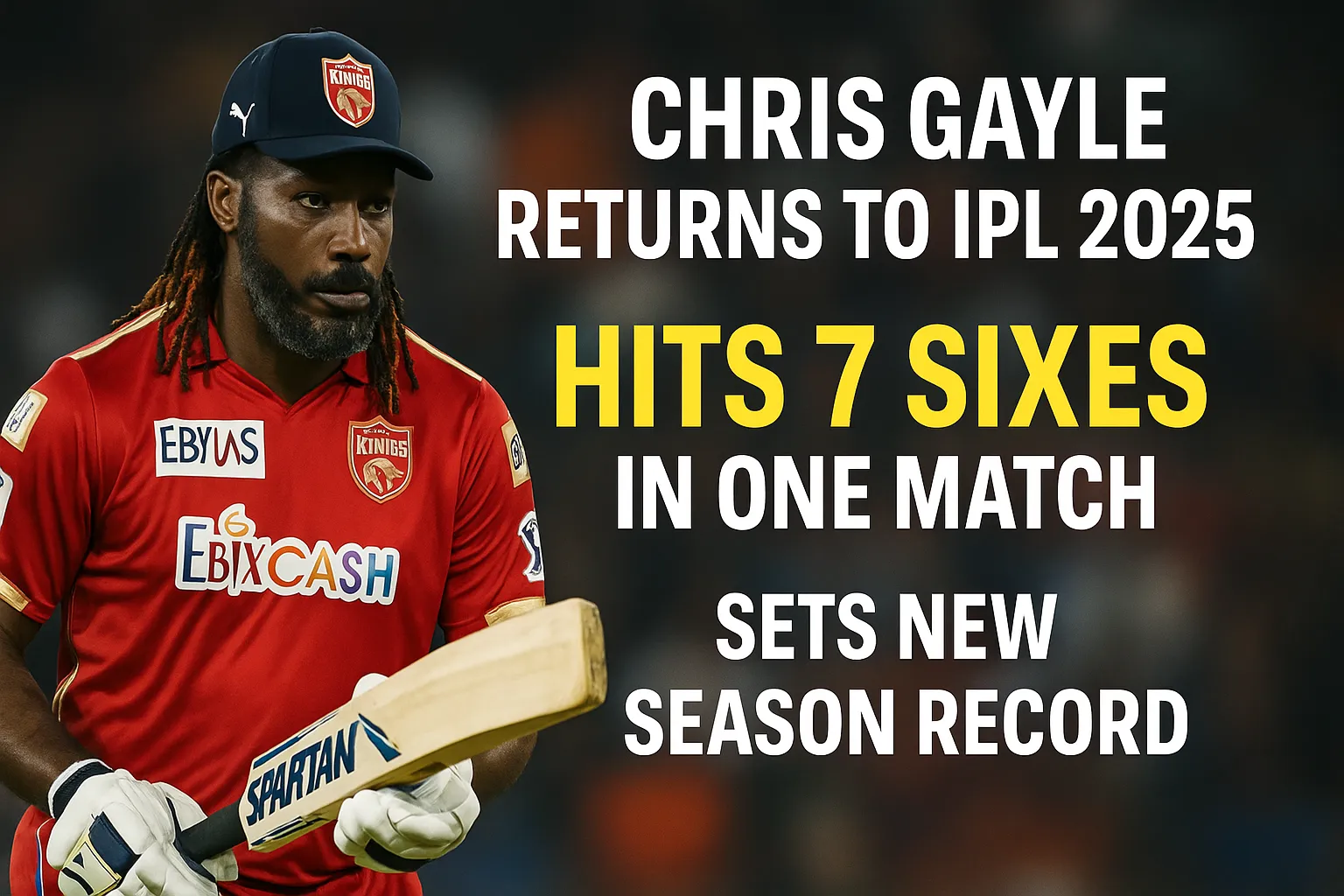 Chris Gayle Returns to IPL 2025: Hits 7 Sixes in One Match, Sets New Season Record