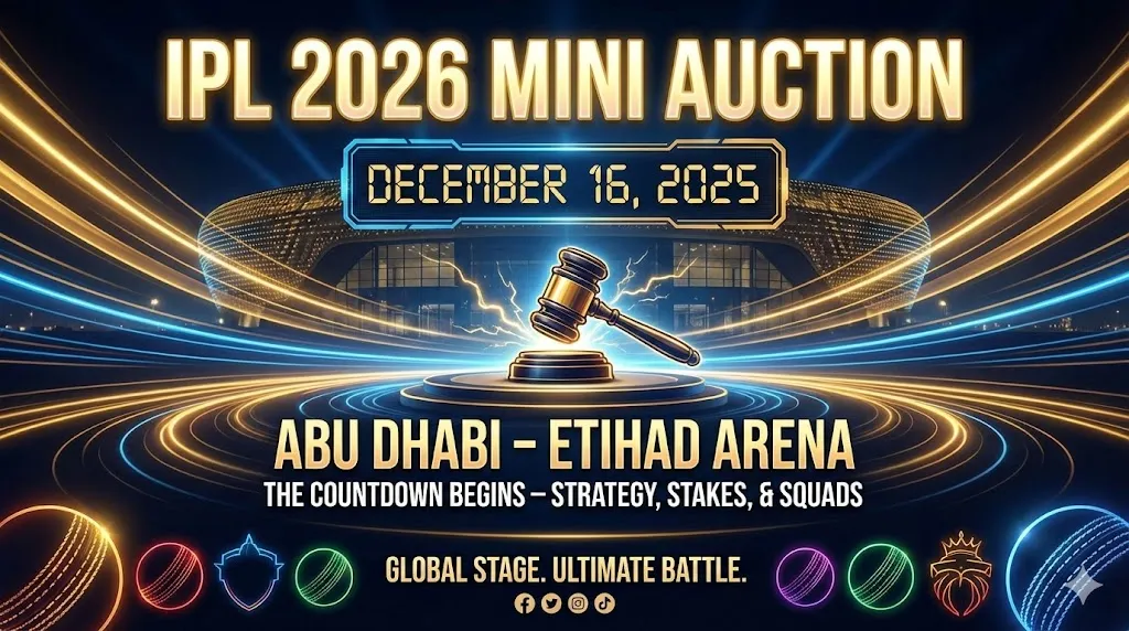 IPL 2026 Auction Venue Confirmed as Abu Dhabi