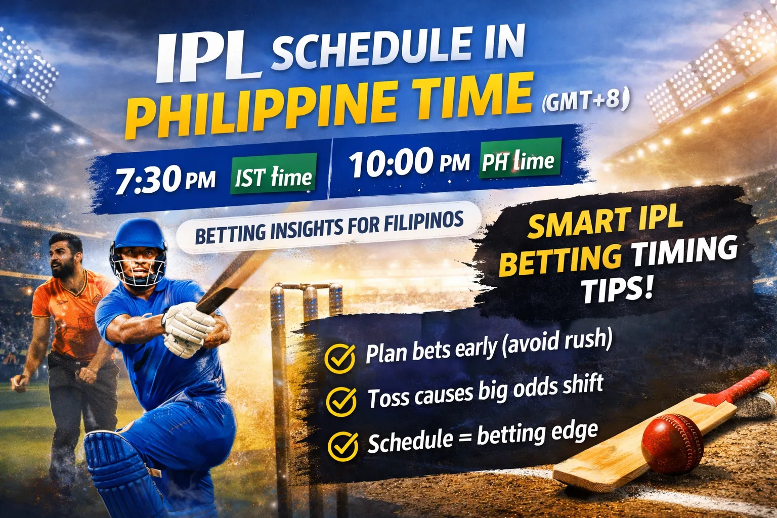 IPL Schedule in Philippine Time (GMT+8): Match Calendar & Smart IPL BETTING Timing Tips