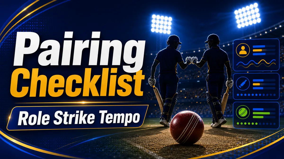 Pairing Checklist image with two cricket batters, ball, and Role Strike Tempo text.