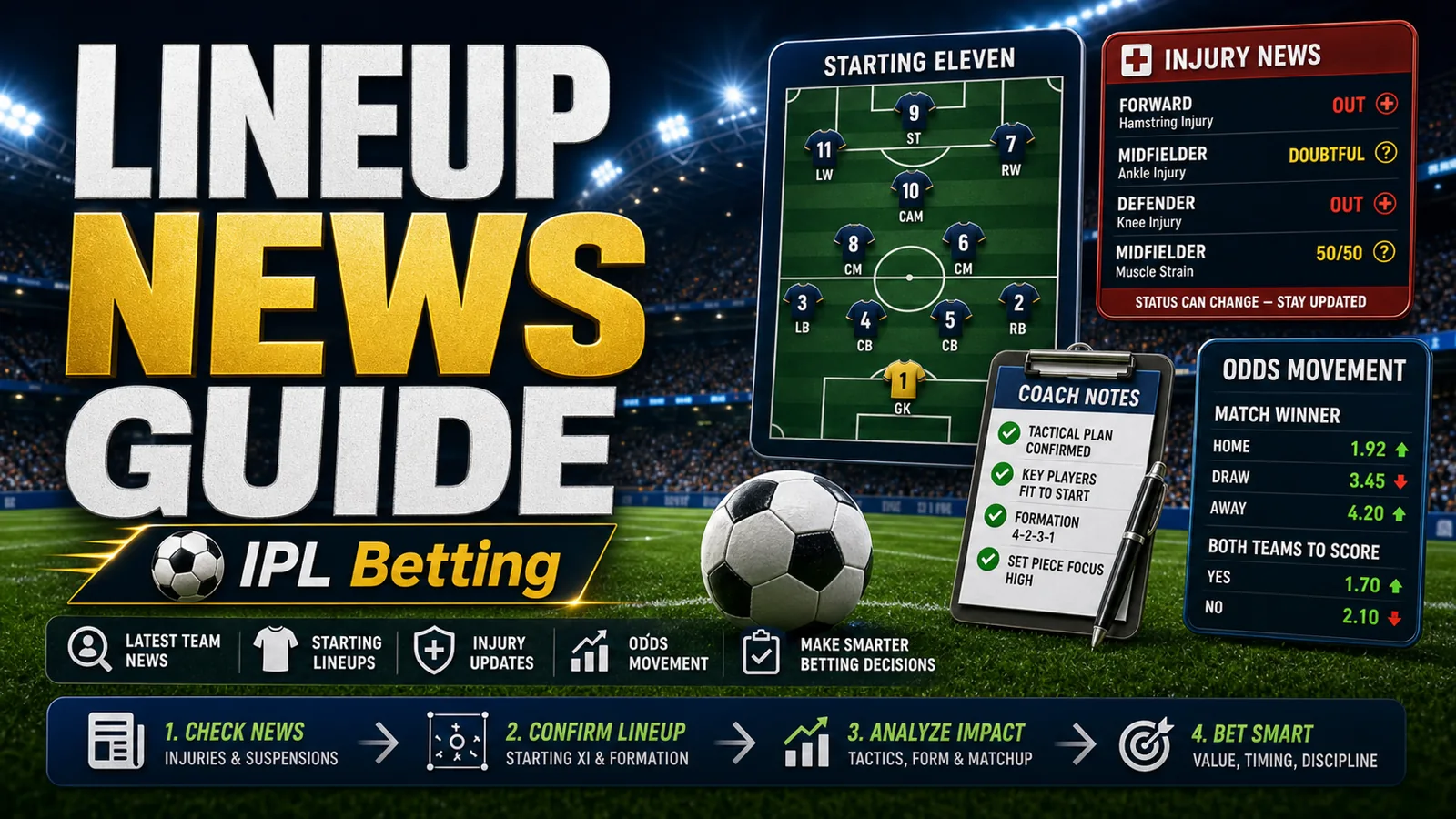 World Cup 2026 Lineups and Team News Betting Guide: Starters, Roles, and Late Price Moves