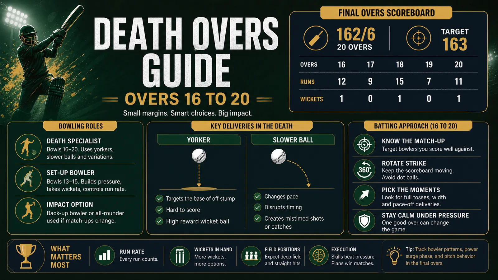 IPL Death Overs Betting Guide: Overs 16–20, Bowling Roles, and Finish Risk