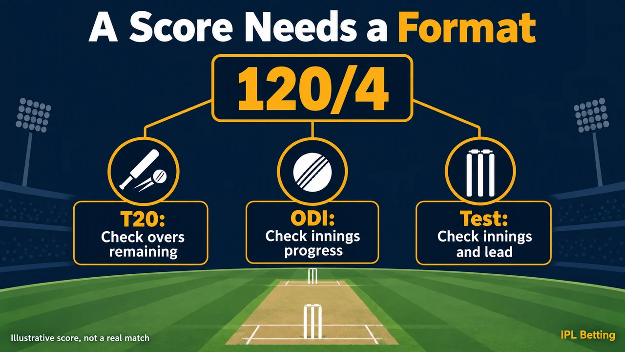T20, ODI, and Test Cricket: Why the Same Score Means Different Things — visual explanation