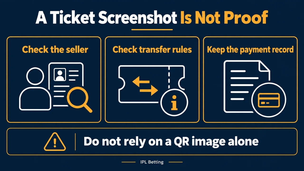 Cricket Ticket Scams: Check Sellers and Ticket Terms — visual explanation