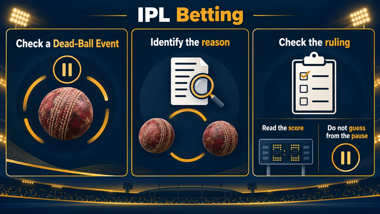 Original conceptual illustration. Identify the reason for dead ball, then check the ruling and the score.