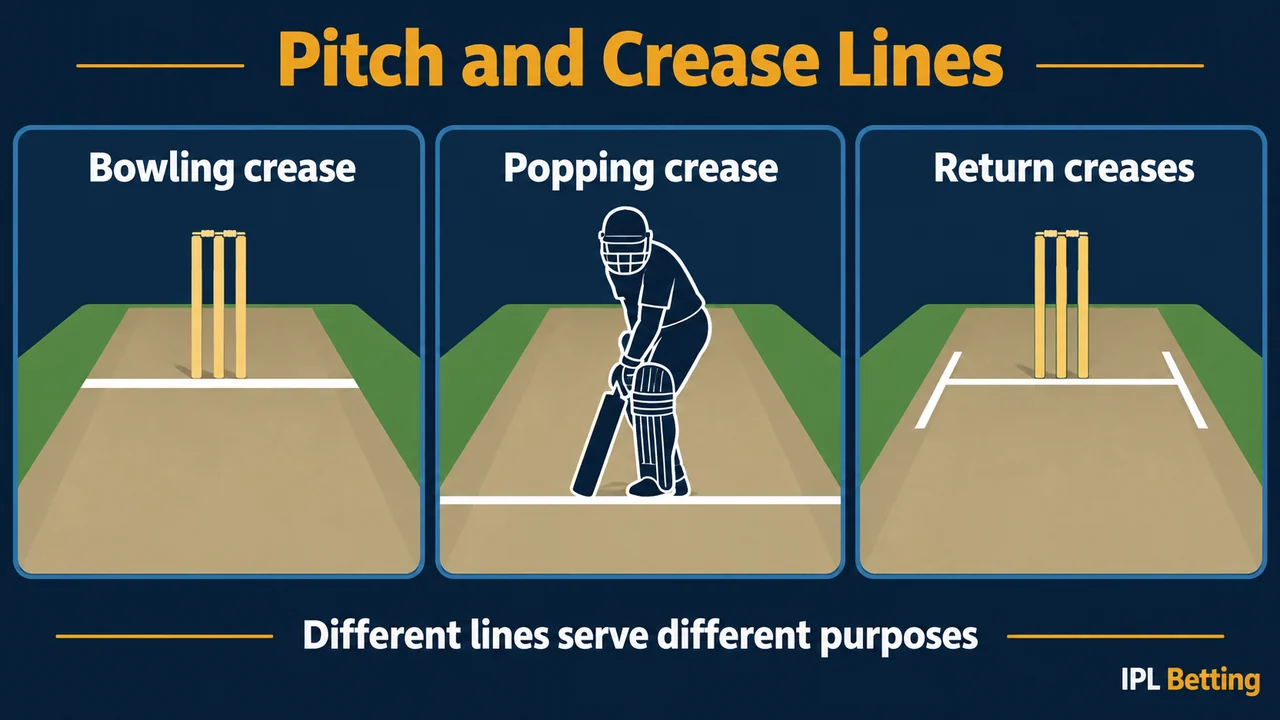 Cricket Pitch and Creases: What Each White Line Is For