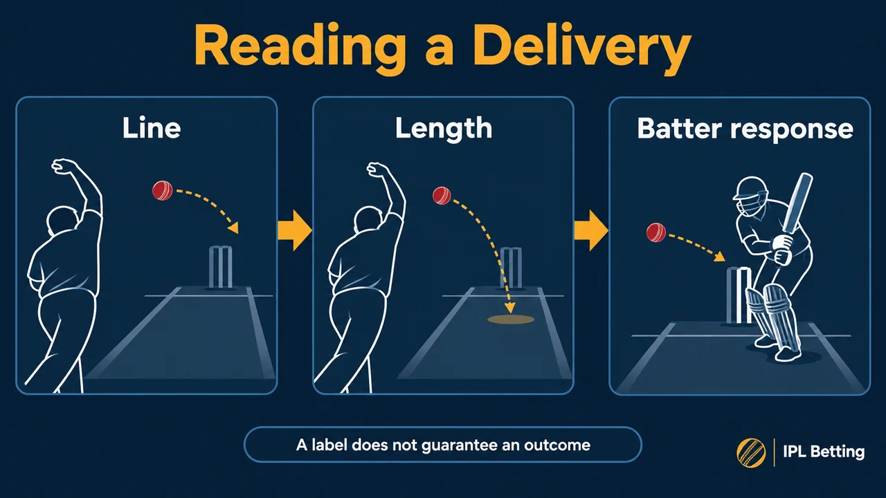 Original conceptual illustration. Read line, length and the batter’s response separately. The diagram is not to scale.