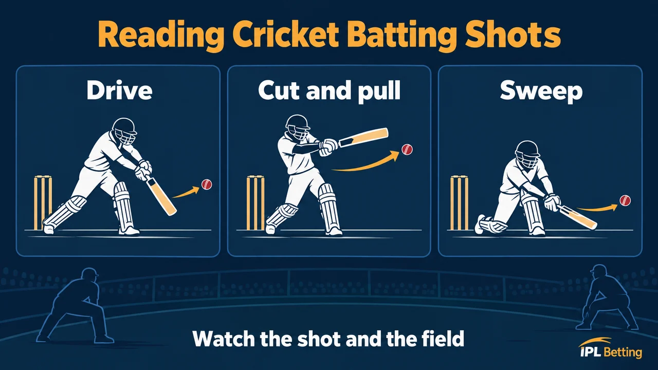 Cricket Batting Shots: Drives, Cuts, Pulls, and Sweeps on a Broadcast